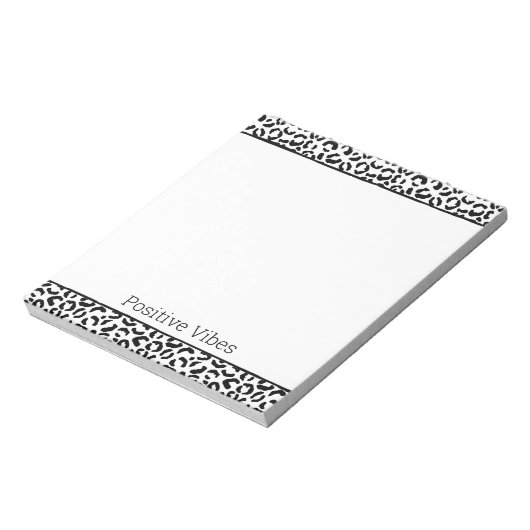 White Black leopard Print Notitieblok (Linkerzijde)