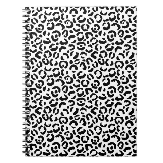 White Black leopard Print Notitieboek (Voorkant)
