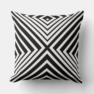 White & Black Light & Shadow Patroon - Sierkussen