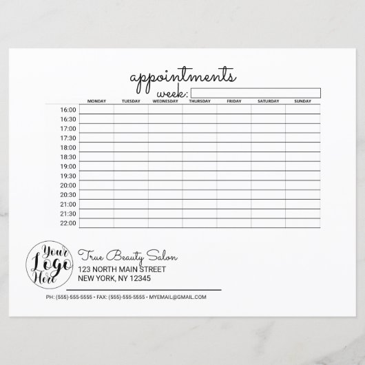 White Black Lijst Script Logo Appointplan (Achterkant)