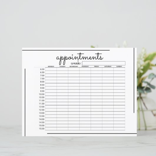 White Black Lijst Script Logo Appointplan (Staand voorkant)