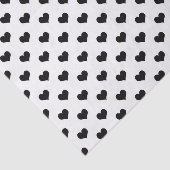 White Black Love Heart Patroon Ontwerp Tissuepapier (Detail)