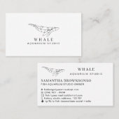 White Black Low Poly Aquarium Fish Whale Visitekaartje (Voorkant / Achterkant)