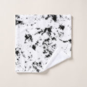 White Black Marble Paint Splash Abstract Bad Handdoek (Wasdoekje)