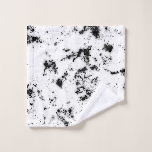 White Black Marble Paint Splash Abstract Bad Handdoek (Wasdoekje)
