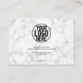 White Black Marble Script Klant Bedankt Visitekaartje (Achterkant)