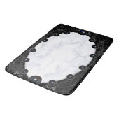 White & Black Marble Sphere Graphics Bath Mat (Gekanteld)
