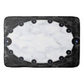 White & Black Marble Sphere Graphics Bath Mat (Voorkant)