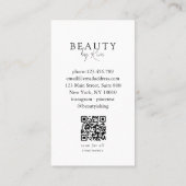  White & Black  Minimal Salon QR Code Loyalty Visitekaartje (Achterkant)