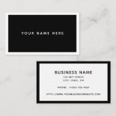 White Black Minimal Visitekaartje (Voorkant / Achterkant)