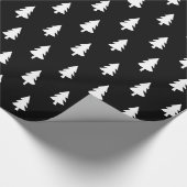 White Black Minimalist PINE TREE CHRISTMAS CUSTOM Cadeaupapier (Hoek)