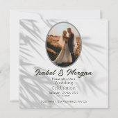 White Black Minimalist Wedding Invitation, foto Kaart (Voorkant)
