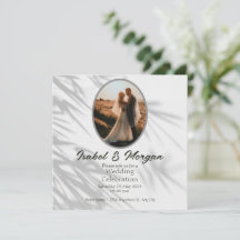 White Black Minimalist Wedding Invitation, foto