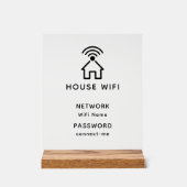 White & Black Minimalistisch Huis Wifi Wachtwoord Acryl Bord (Voorkant)