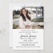 White Black Modern 2 PHOTO Graduation Party Kaart (Achterkant)