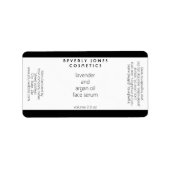 White & Black Modern Cosmetics Dropper Bottle Etiket (Voorkant)