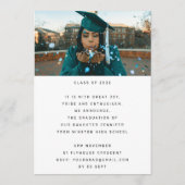 White Black Modern Minimal voor Afstudeerder op sc Kaart (Achterkant)