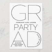 White Black Modern Minimal voor Afstudeerder op sc Kaart (Voorkant)