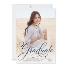 White Black Modern PHOTO Graduation Party