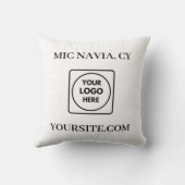 White Black Modern Rectangular Logo Throw Pillow Kussen (Achterkant)