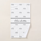 White black monogram initiaal name script handdoek (Handdoek)