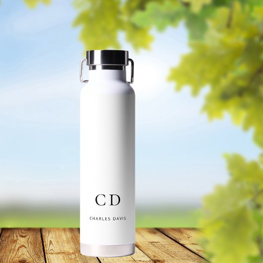 White black monogram initials name simple waterfles