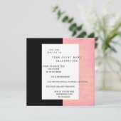 White Black Muzieknoten Concert Roos Gold Salmon Kaart (Staand voorkant)