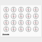 White Black Name Monogram Addr Envelope Seals Ronde Sticker (Vel)