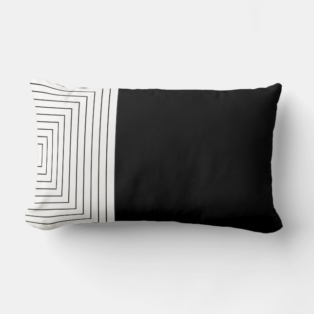 White Black Nested Squares Kussen (Voorkant)