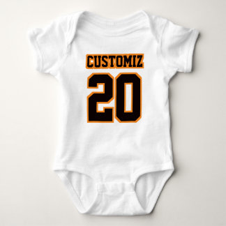 WHITE BLACK ORANJE Bodysuit Football Jersey