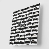White & Black Pattern Citroen 2CV Vierkante Klok (Hoek)