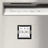 White & Black Pearl Lint Foto de datum opslaan Magneet (Insitu (Vaatwasser))