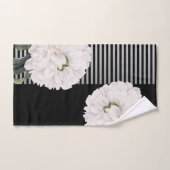 White Black Peony Piano Bad Handdoek (Handdoek)