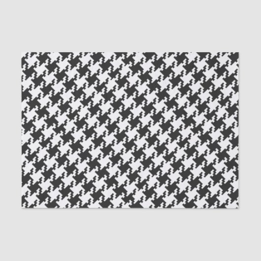 White & Black Pied De Poule Pattern Tissuepapier (Voorkant)