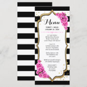 White Black Pink Gold-menukaart Programmakaart (Voorkant / Achterkant)