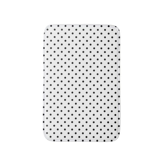 White/Black Polka Dots Bath Mat (Voorkant Verticaal)