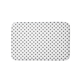 White/Black Polka Dots Bath Mat