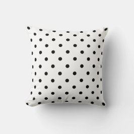 White/Black Polka Dots Pillow Kussen
