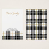 White Black Pset Tartan Earring Background Visitekaartje (Voorkant /achterkant)