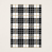 White Black Pset Tartan Earring Background Visitekaartje (Achterkant)