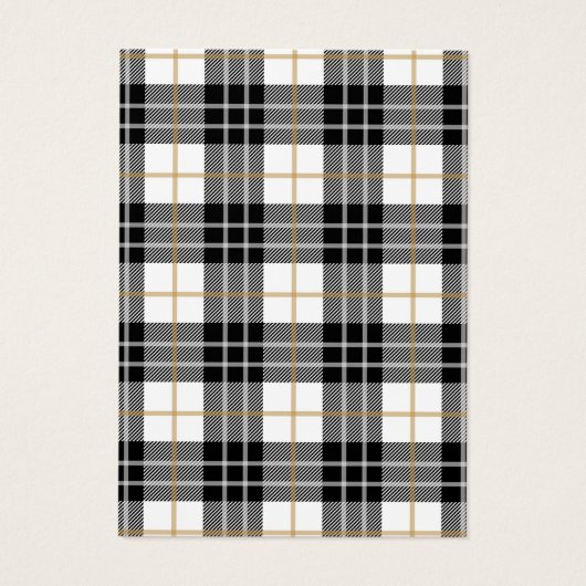 White Black Pset Tartan Earring Background Visitekaartje (Achterkant)