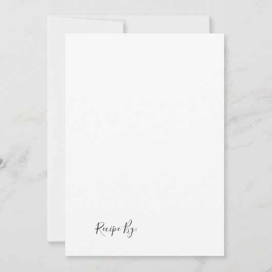 White & Black Recipe Card Digital Download Kaart (Achterkant)
