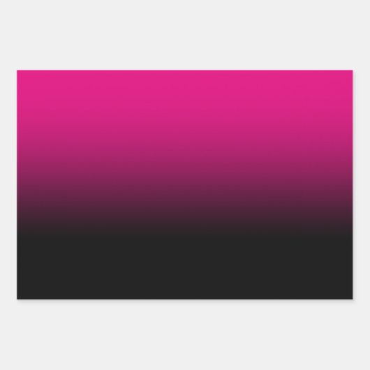 White Black Red en Hot Pink Ombre Mix Inpakpapier Vel (Voorkant 2)
