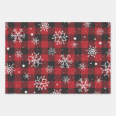 White Black Red Green Buffalo Pset Snowflakes Inpakpapier Vel (Voorkant 2)