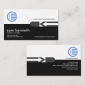 White Black Retro Columns Grey Arrows Logistics Visitekaartje (Voorkant / Achterkant)