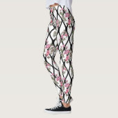 White/Black Roos Design Women's Leggings (Links)