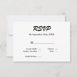 White/Black RSVP-kaart RSVP Kaartje