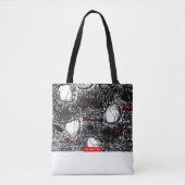 White&Black Scribble Tragetaschen Mit Langen Träge Tote Bag (Voorkant)