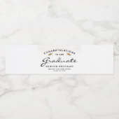 White Black Script Gold Petten Afstuderen Waterfles Etiket (Enkel label)