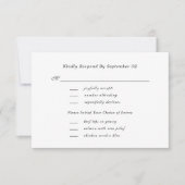 White Black Script Menu Selectie Wedding RSVP (Voorkant)